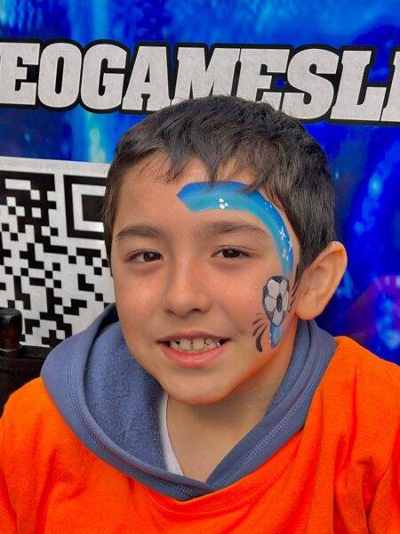 game truck & face art school party by Rolling Video Games Long Island